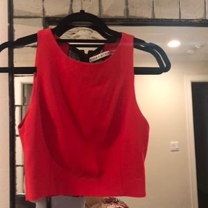 Cropped blood orange/red Alice and Olivia top